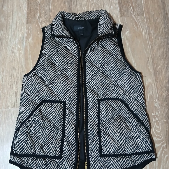 J. Crew Jackets & Blazers - J. Crew Black and White Herringbone Vest